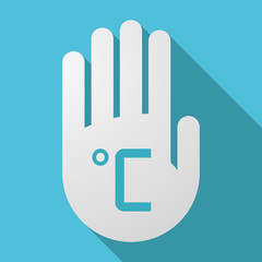 Obraz premium Long shadow hand with a celsius degree sign