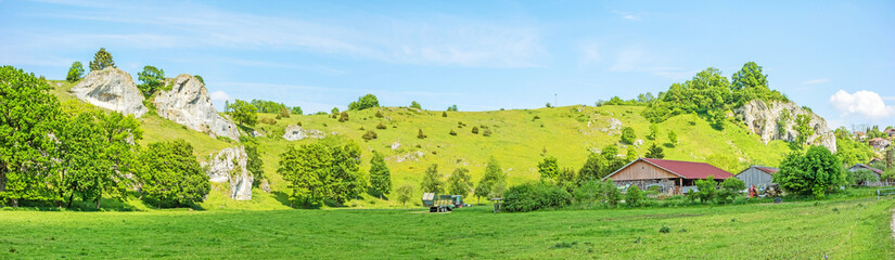 Plakat Farm at valley Eselsburger Tal panorama
