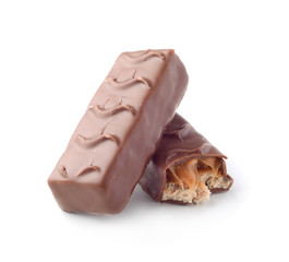 Chocolate bar isolated on white