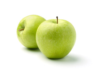 Green apples isolated on white