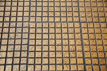 Floor pavers in a path, detail of a pavement to walk, textured background
