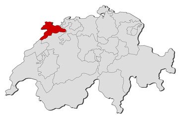 Map - Swizerland, Jura