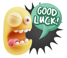 3d Illustration Laughing Character Emoji Expression saying Good