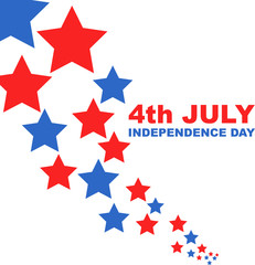 4th July independence day. Vector flat