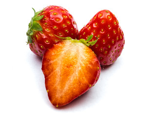 Erdbeeren auf weißen Hintergrund
