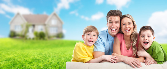 Happy family with kids 