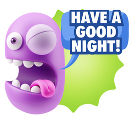 3d Illustration Laughing Character Emoji Expression saying Have