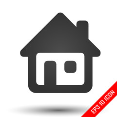 Home icon. Simple flat logo of home on white background. House picture. Vector illustration.
