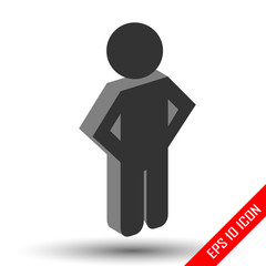 Man icon. Simple flat logo of man on white background. Vector illustration.