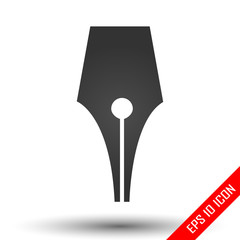 Pen icon. Shape of pen on isolated white background. Vector illustration.