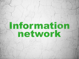 Information concept: Information Network on wall background