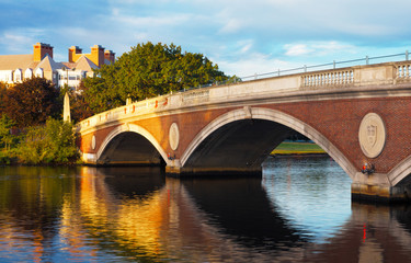 Footbridge over the Charles River between Cambridge and Boston 