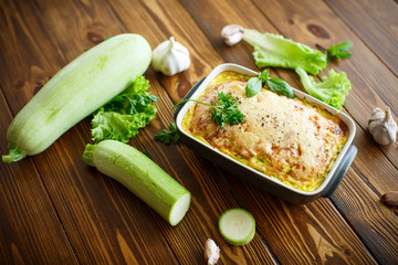 casserole with cheese and zucchini