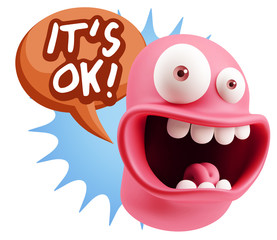 Obraz premium 3d Illustration Laughing Character Emoji Expression saying It's