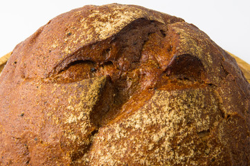 dark bread on wood board