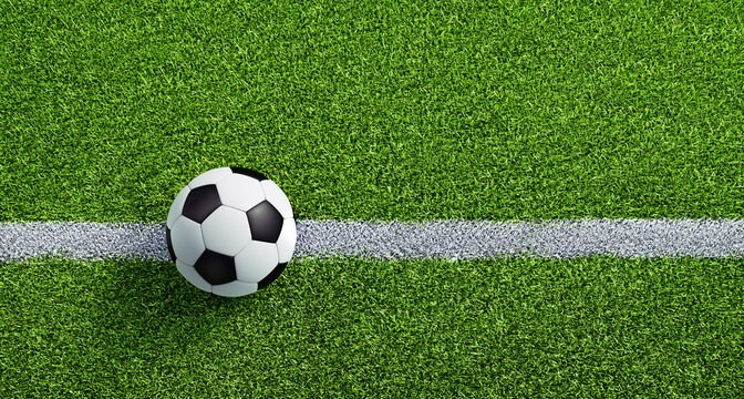 Schwarzweißer Fußball auf Rasen - Anstoss 2