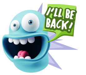 3d Illustration Laughing Character Emoji Expression saying I'll