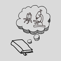 Science design. microscope icon. Isolated illustration , vector