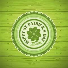 Happy St. Patrick's Day Vintage Vector label