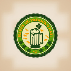 Happy St. Patrick's Day Vintage Vector label