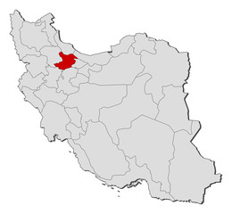 Map - Iran, Qazvin