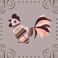 Cock bird ethnic pattern