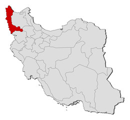 Map - Iran, West Azerbaijan