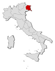 Map - Italy, Friuli-Venezia Giulia