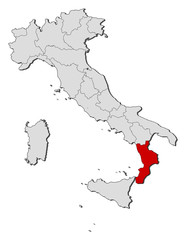 Map - Italy, Calabria