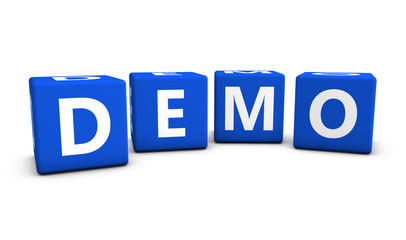 Demo Sign On Blue Cubes