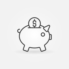 Piggy bank linear icon
