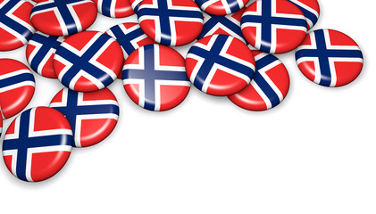 Norwegian Flag On Pin Badges