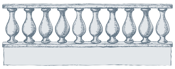 Fototapeta premium Balustrade. Vector drawing