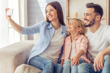 Happy family at home