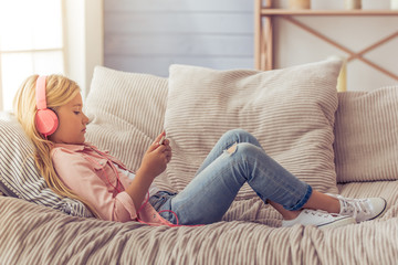 Cute little girl at home