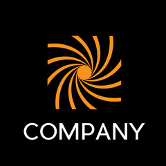 Vector sign abstract photographer, in linear style on black back