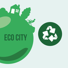 Eco design. Green icon. Isolated illustration , vector