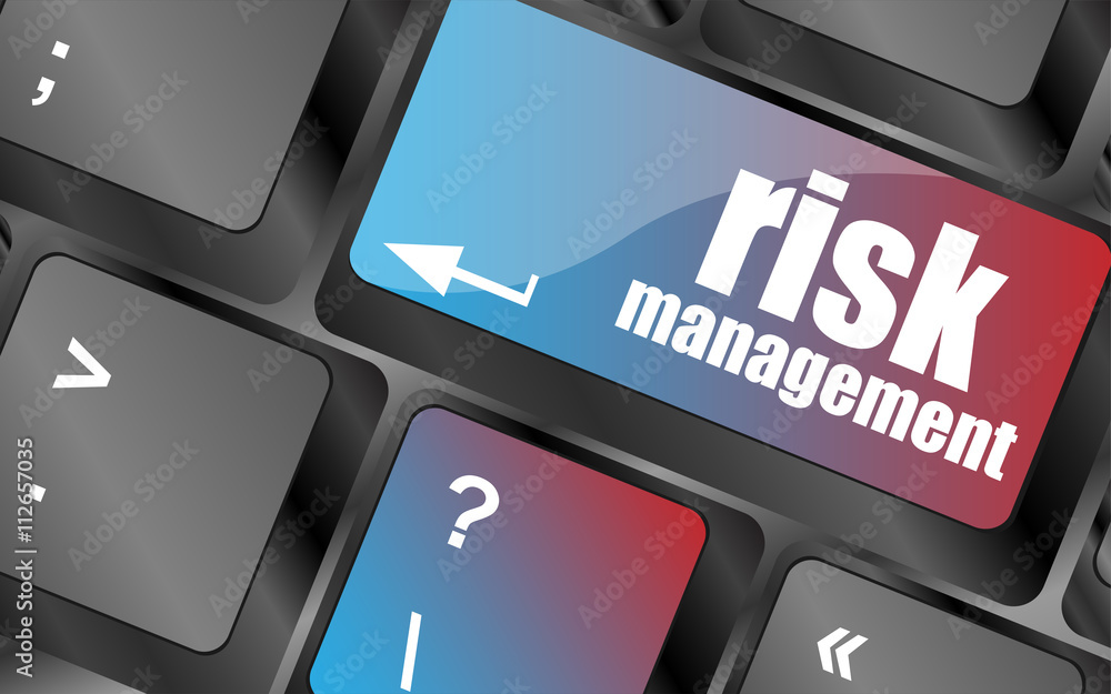 Poster keyboard with risk management button, internet concept vector , keyboard keys, keyboard button