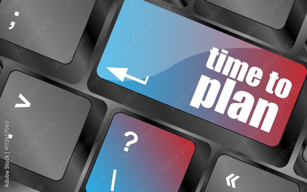 Poster future time to plan concept with key on computer keyboard vector , keyboard keys, keyboard button