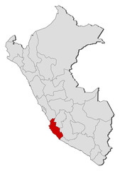 Obraz premium Map - Peru, Ica