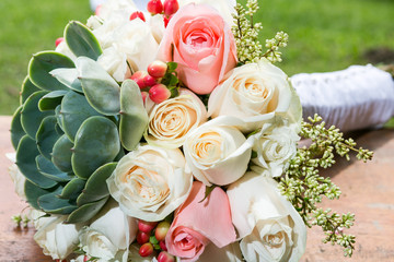 beautiful bouquet for the bride on wedding day