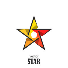 Star flat 3D abstract symbol. Popularity concept. Vector Illustration