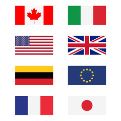 G8 countries flags