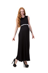 Young pregnant woman isolated on white