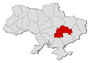 Map - Ukraine, Dnipropetrovsk