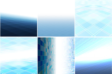 Blue backgrounds with perspective.