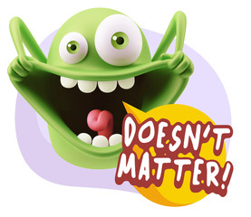 3d Rendering Smile Character Emoticon Expression saying It Doesn