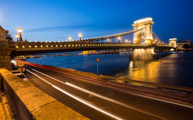 Fototapeta na wymiar Chain bridge Budapest, Hungary at night