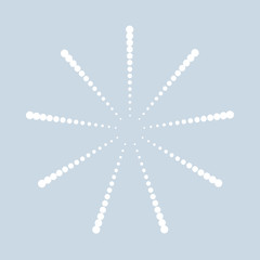 Abstract white dotted shape.
