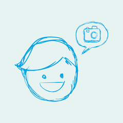 Social media design. Multimedia icon. White background , vector